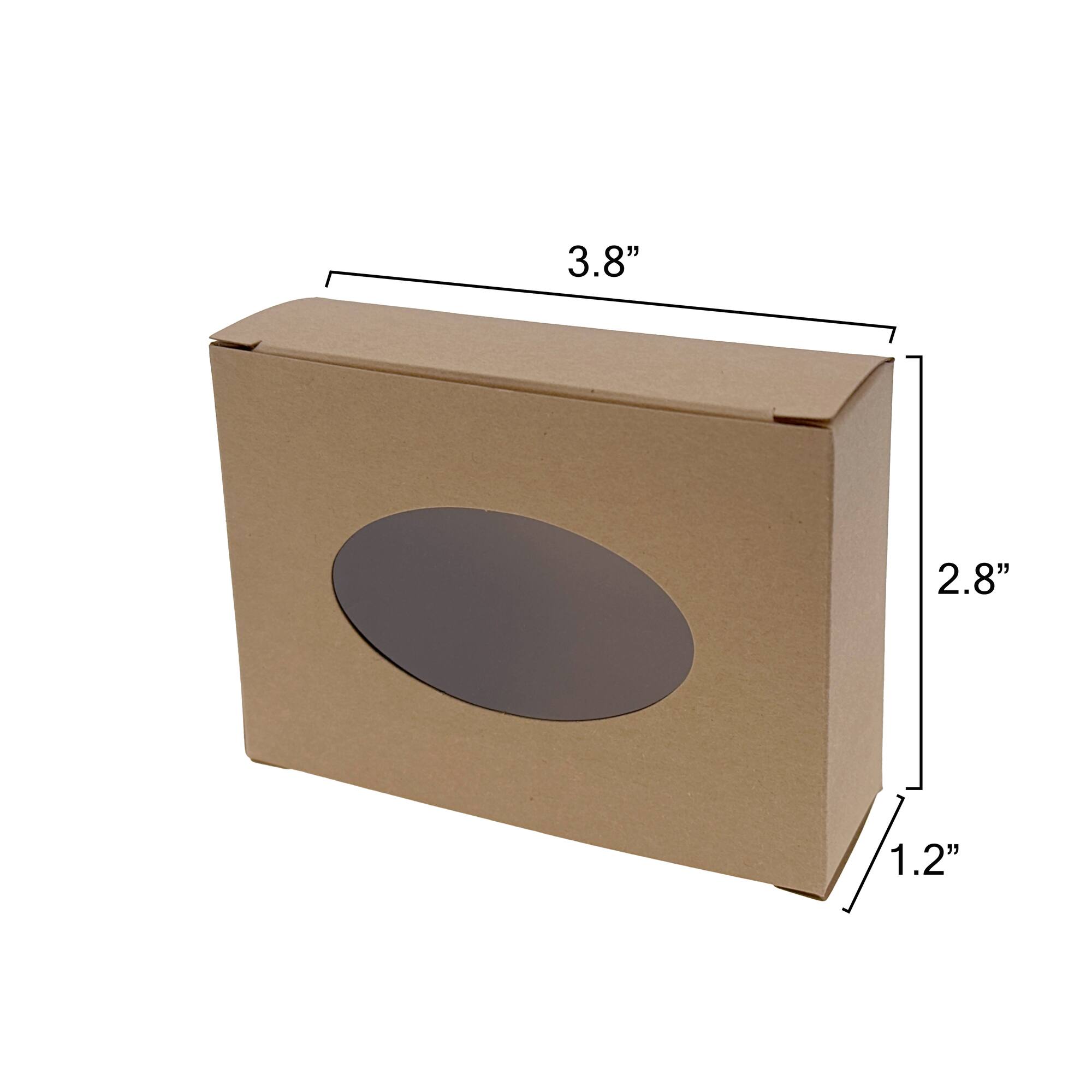 12 Packs: 20 ct. (240 total) 4" x 3" Square Kraft Paper Soap Boxes with Window by Make Market®